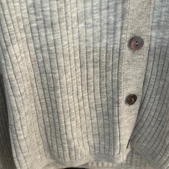 Vince Ribbed Cardigan Sweater Gray Size Medium - Picture 6 of 8
